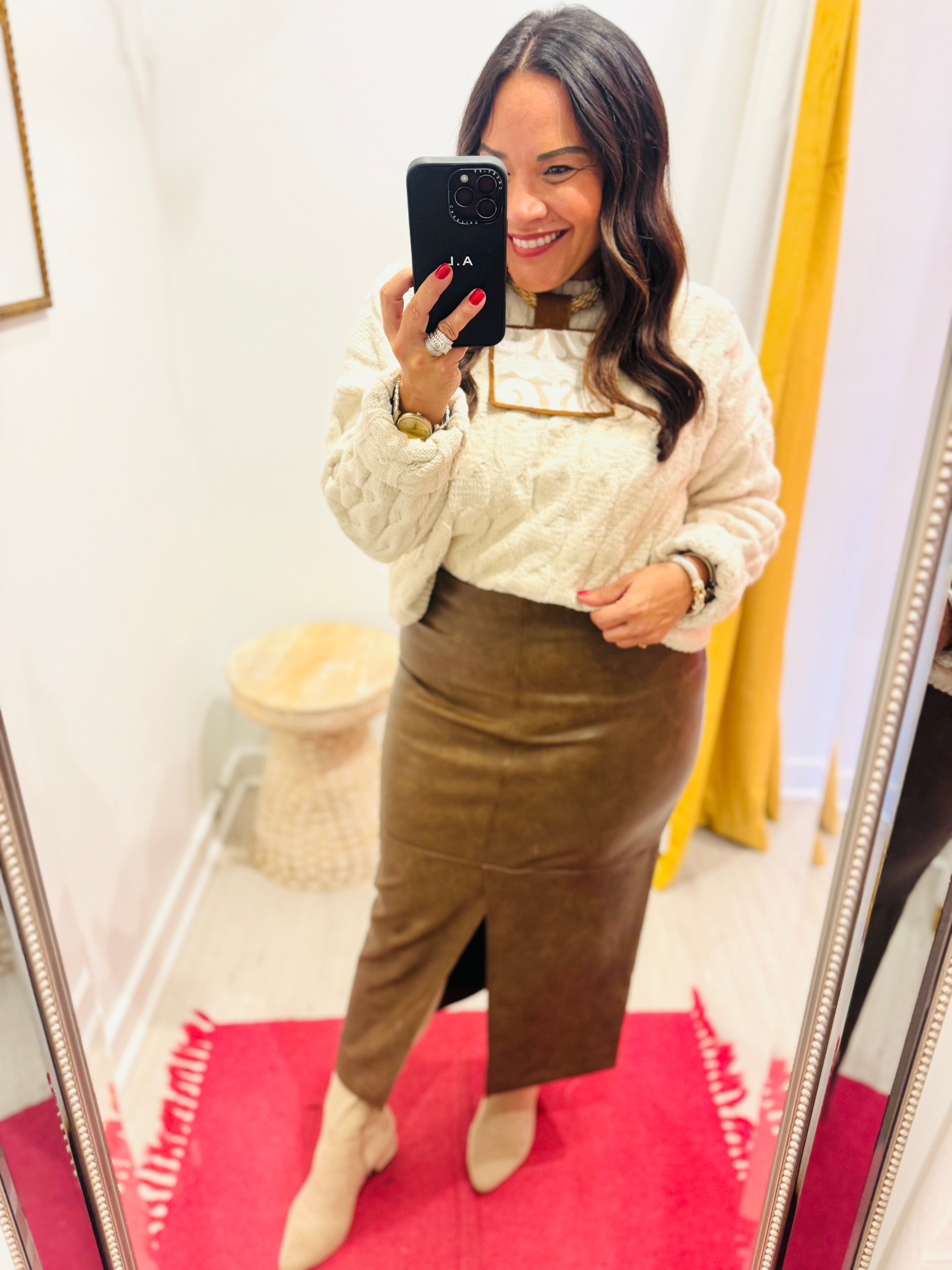 Thanksgiving Day Faux Leather Skirt