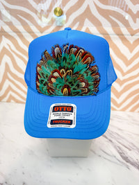 Feather Trucker Hat - Blue (3 Options)