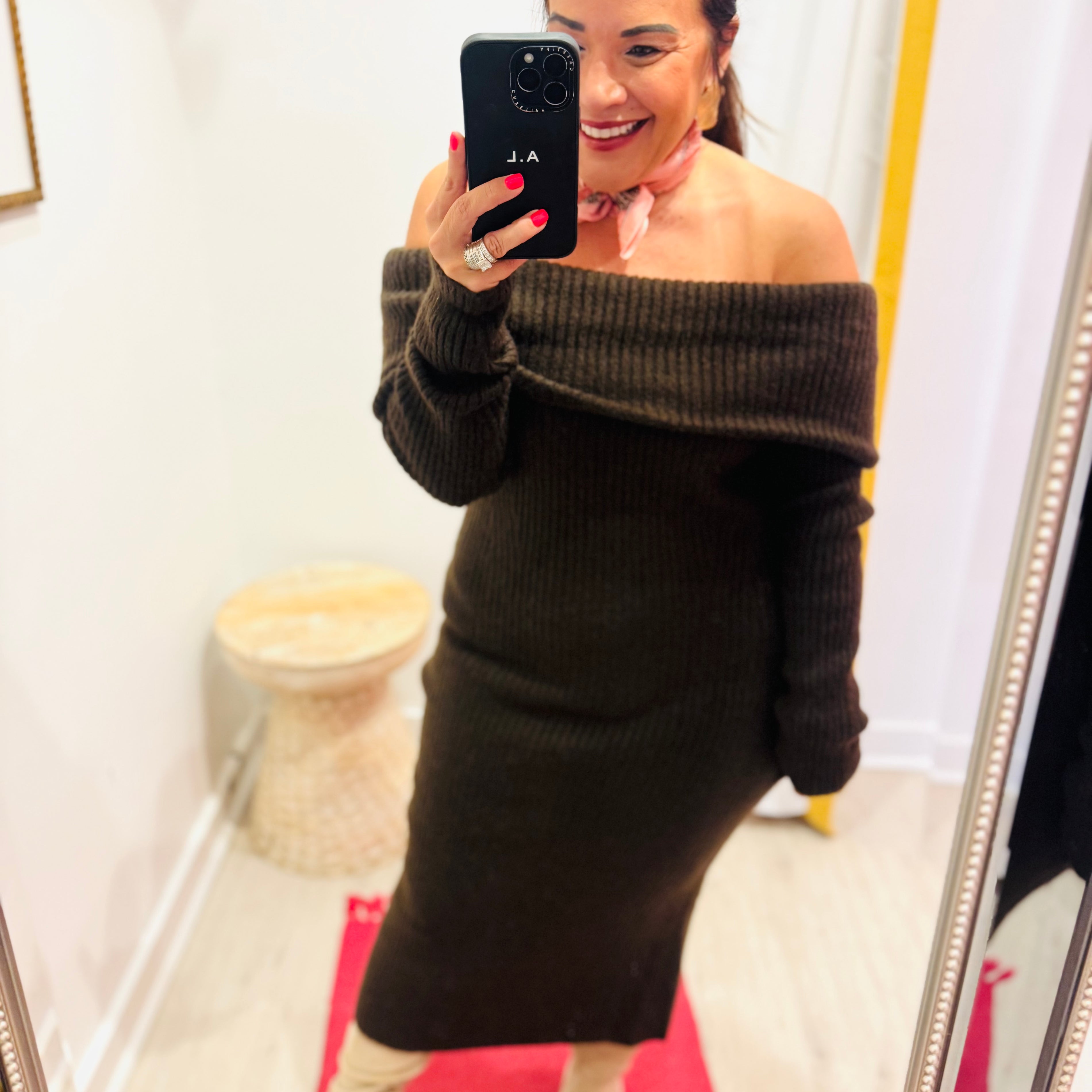 Night By The Fire Sweater Dress