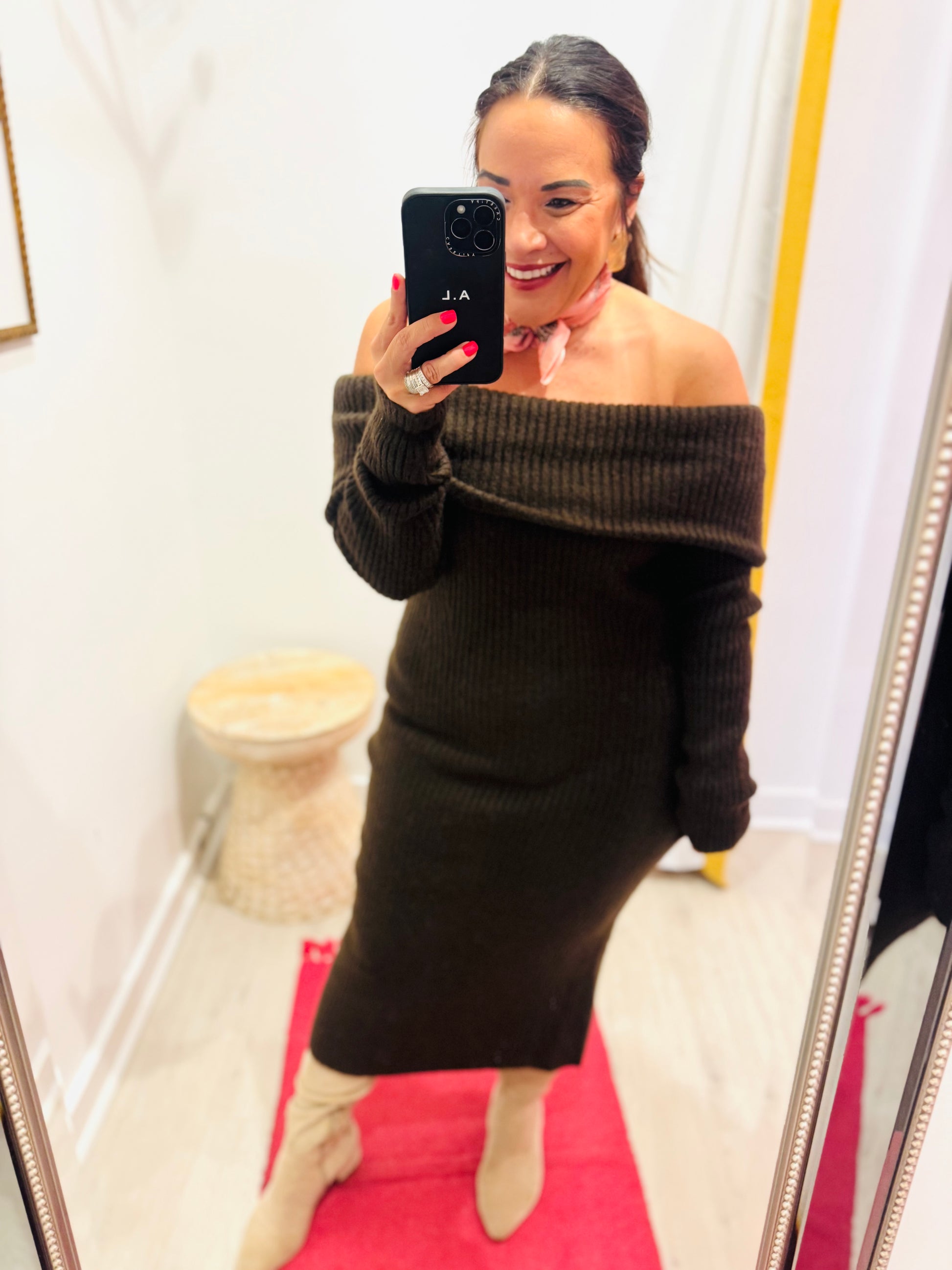 Night By The Fire Sweater Dress