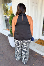 Out on the Town Halter Top in Black