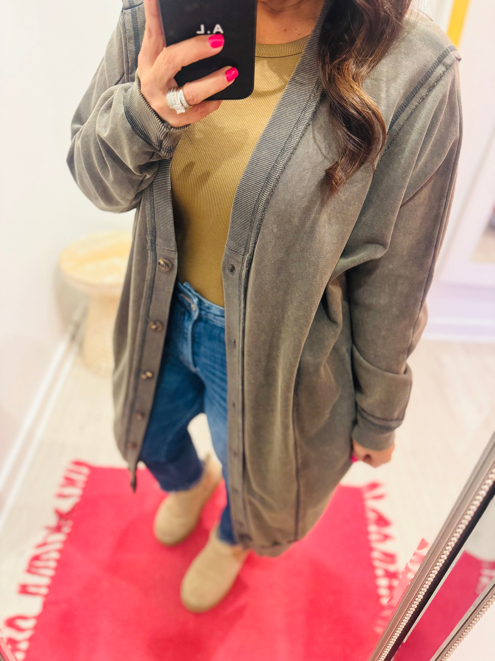 At The Cabin Sweatshirt Dress/Cardigan