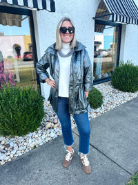 Charcoal Metallic Rain Jacket | ANORAK