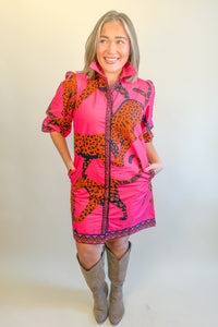 Ava Dress in Pink Leopard | MAUDE