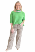 Mid Rise Wide Leg Leopard Denim by Lovervet