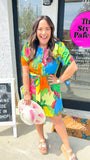 Skyla Dress in Tropical Patchwork | MAUDE