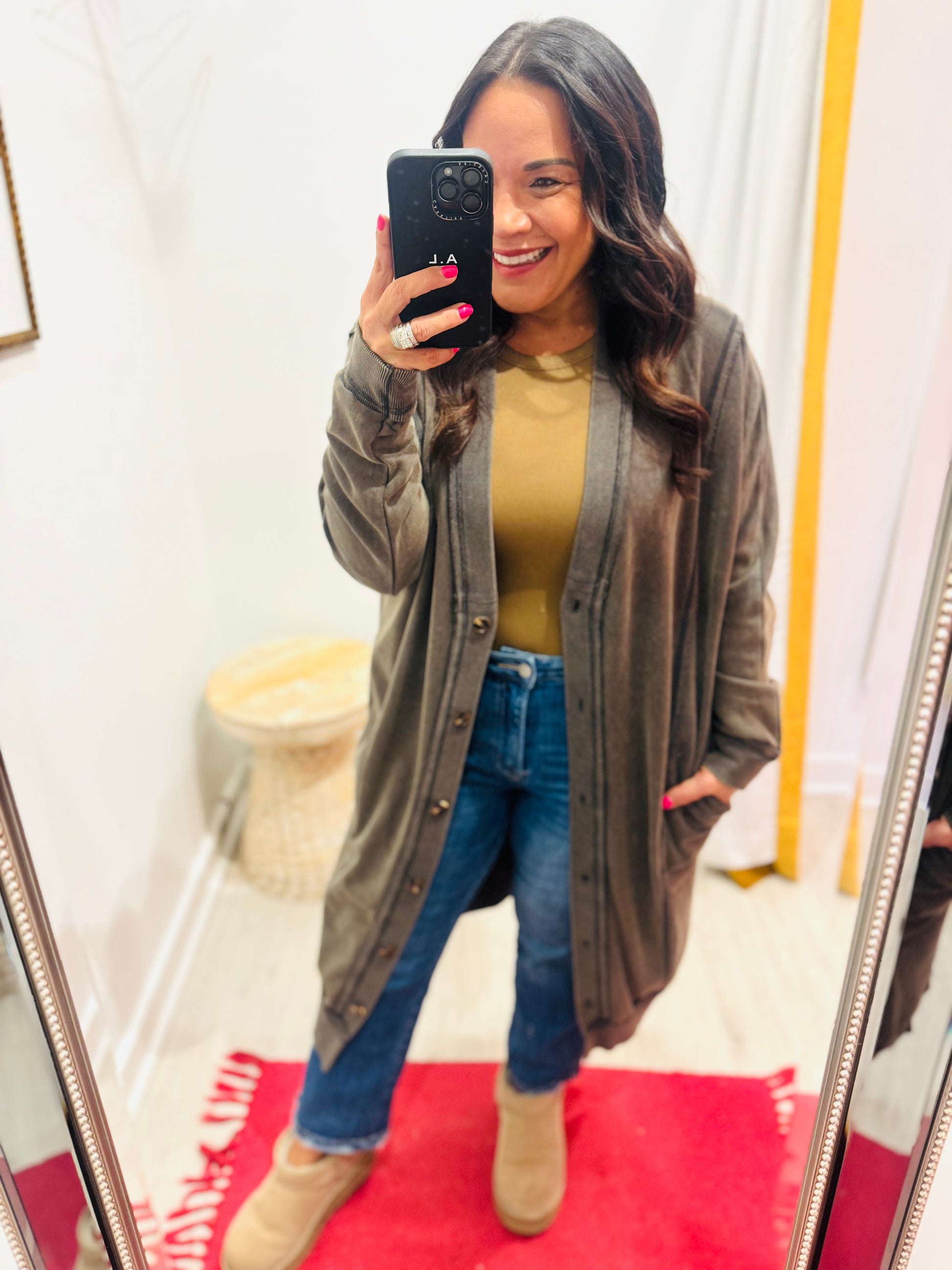 At The Cabin Sweatshirt Dress/Cardigan