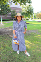 Nina Dress in Black Gingham