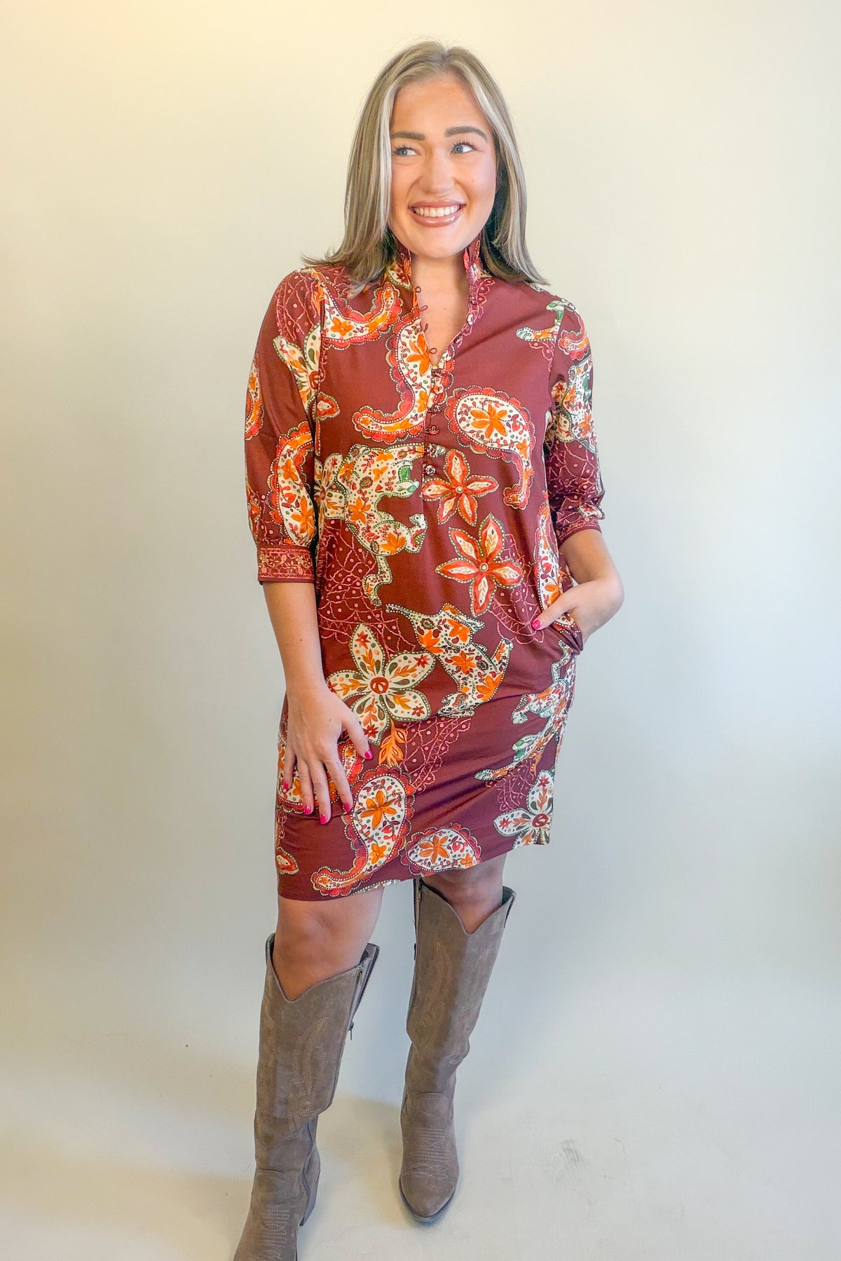 Dahlia Dress in Wild Paisley | MAUDE