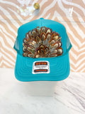 Feather Trucker Hat - Turquoise (4 Options)