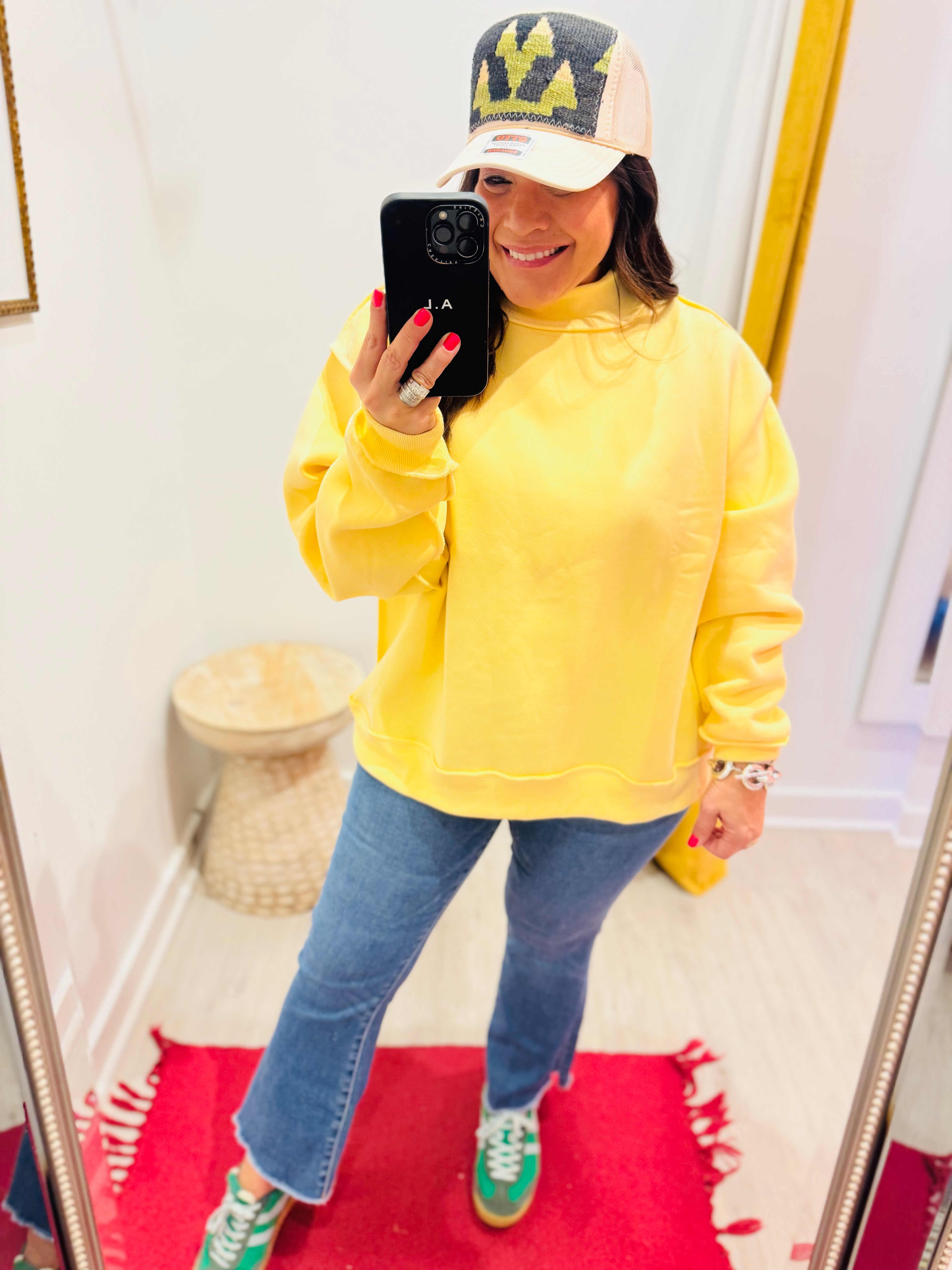 Solid MockNeck Sweatshirt