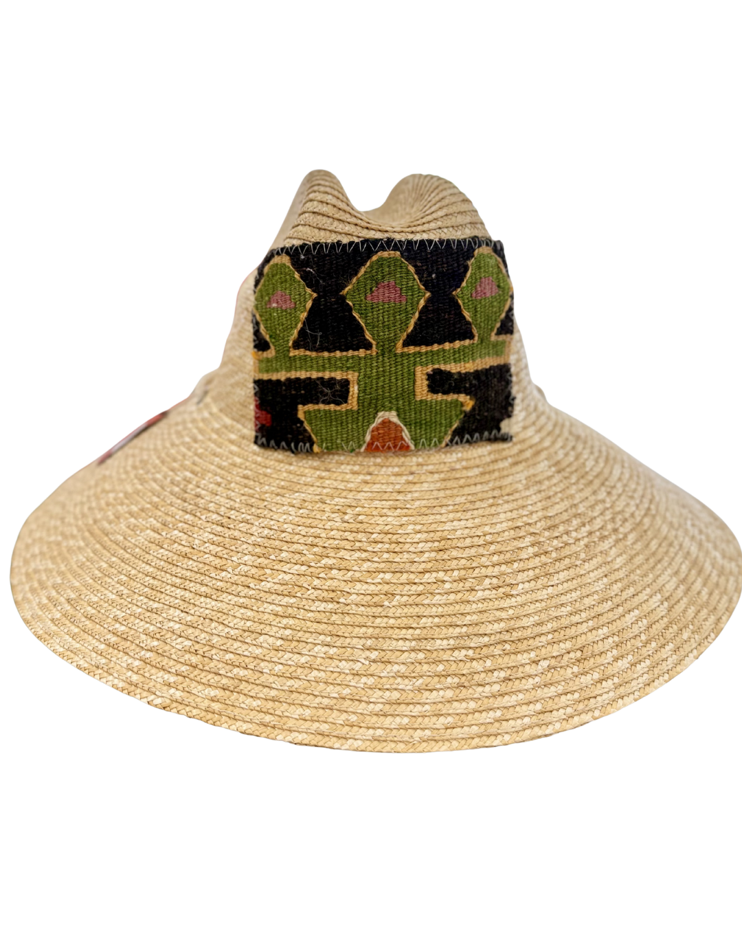 Straw Hat - Black, Olive, Pink Patch | ORIJINAL