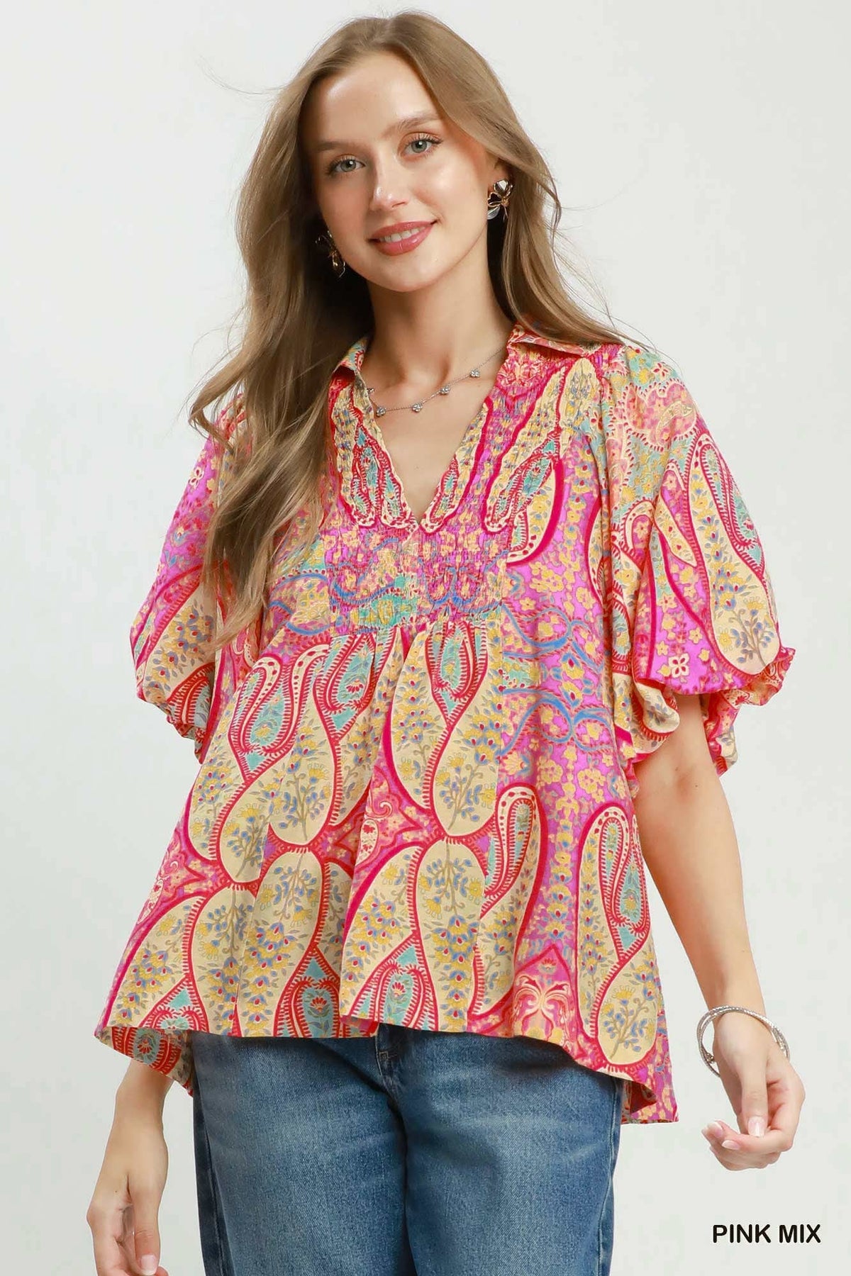 Splash of Color Top in Pink Mix
