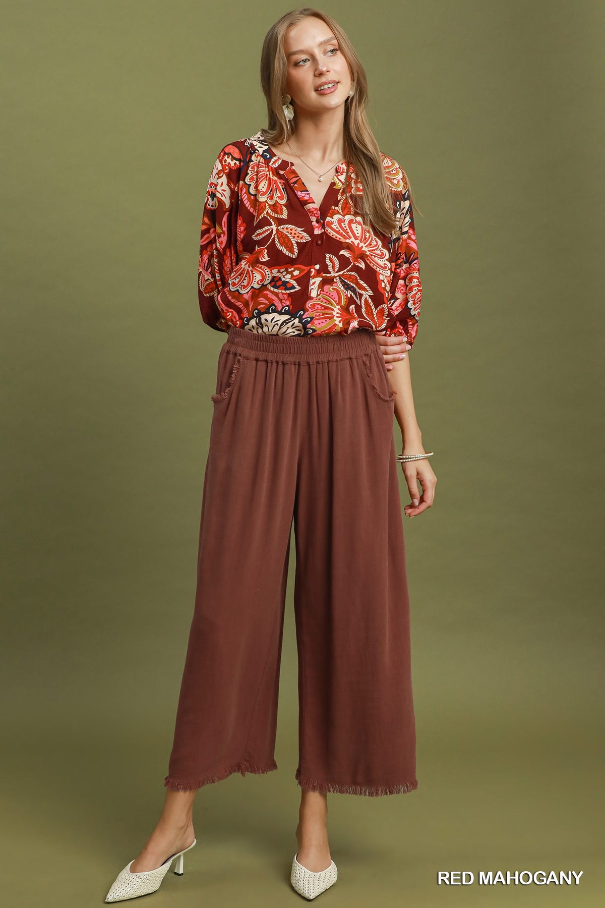 Feel That Flow Pants in Red Mahogany