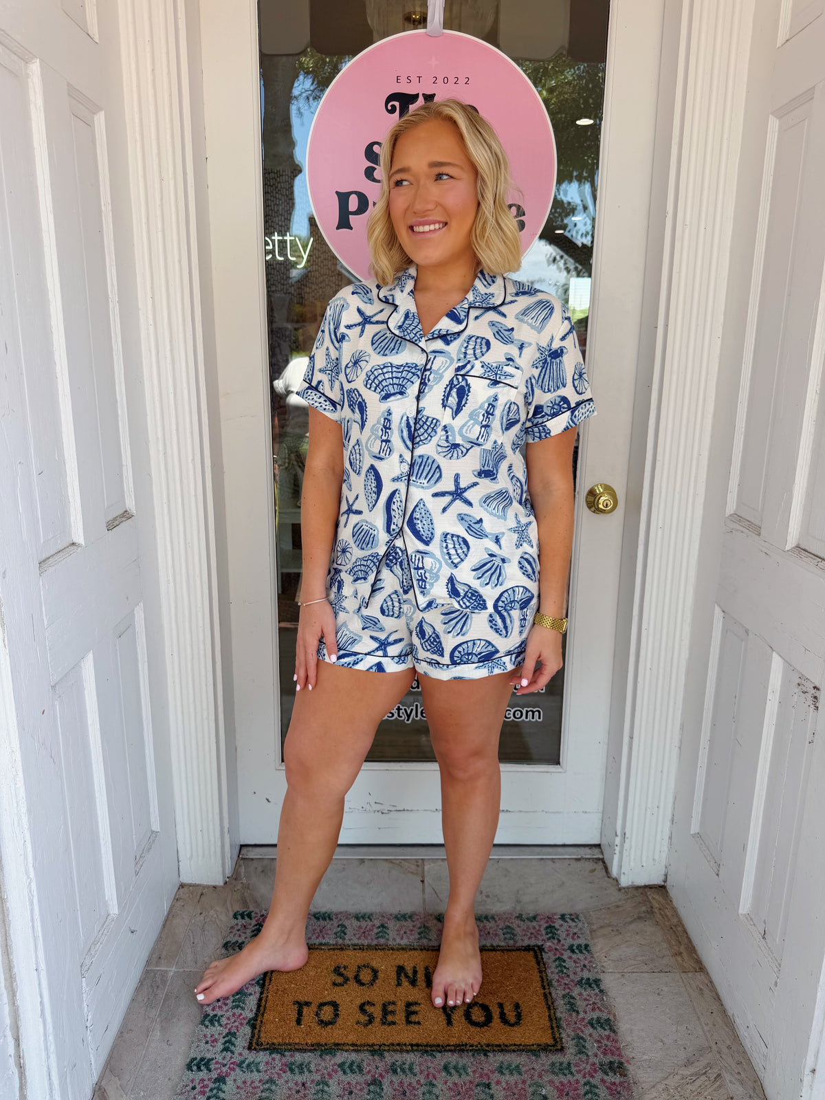 Summer Blues Pajama Set