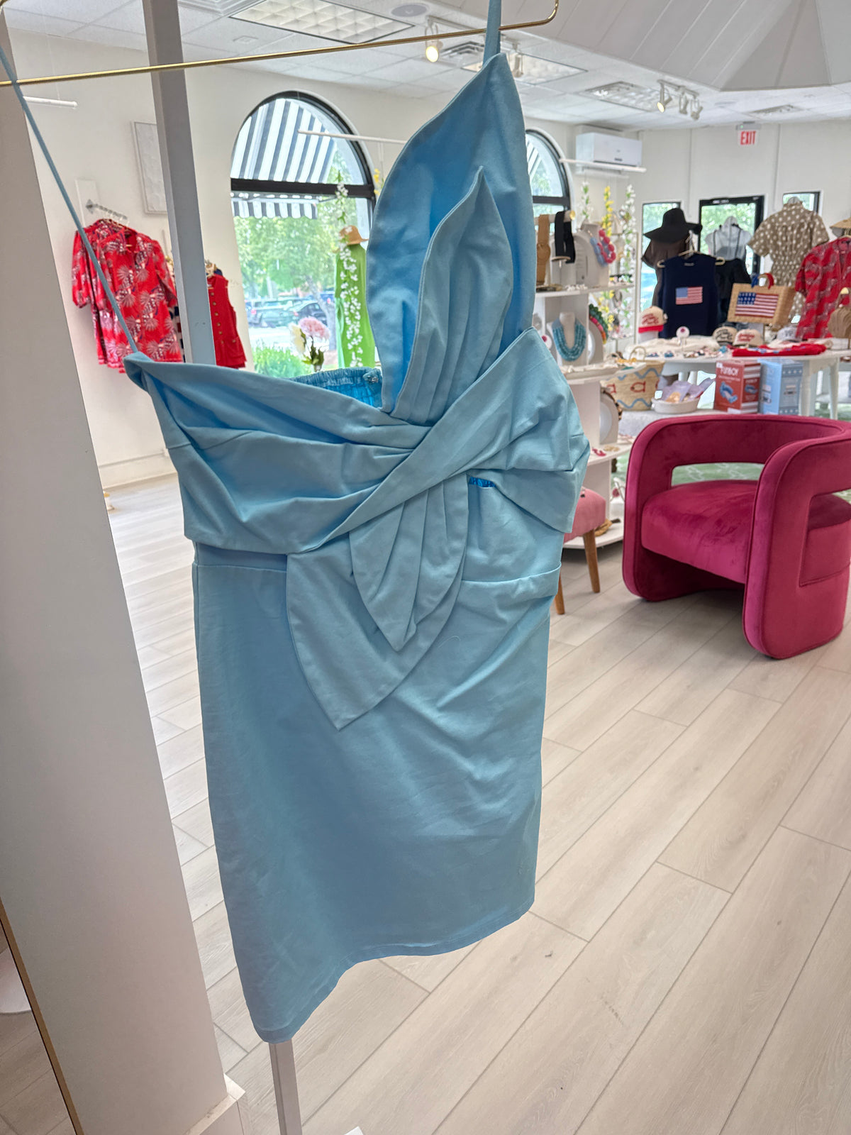Showstopper Mini Dress in Topaz Blue