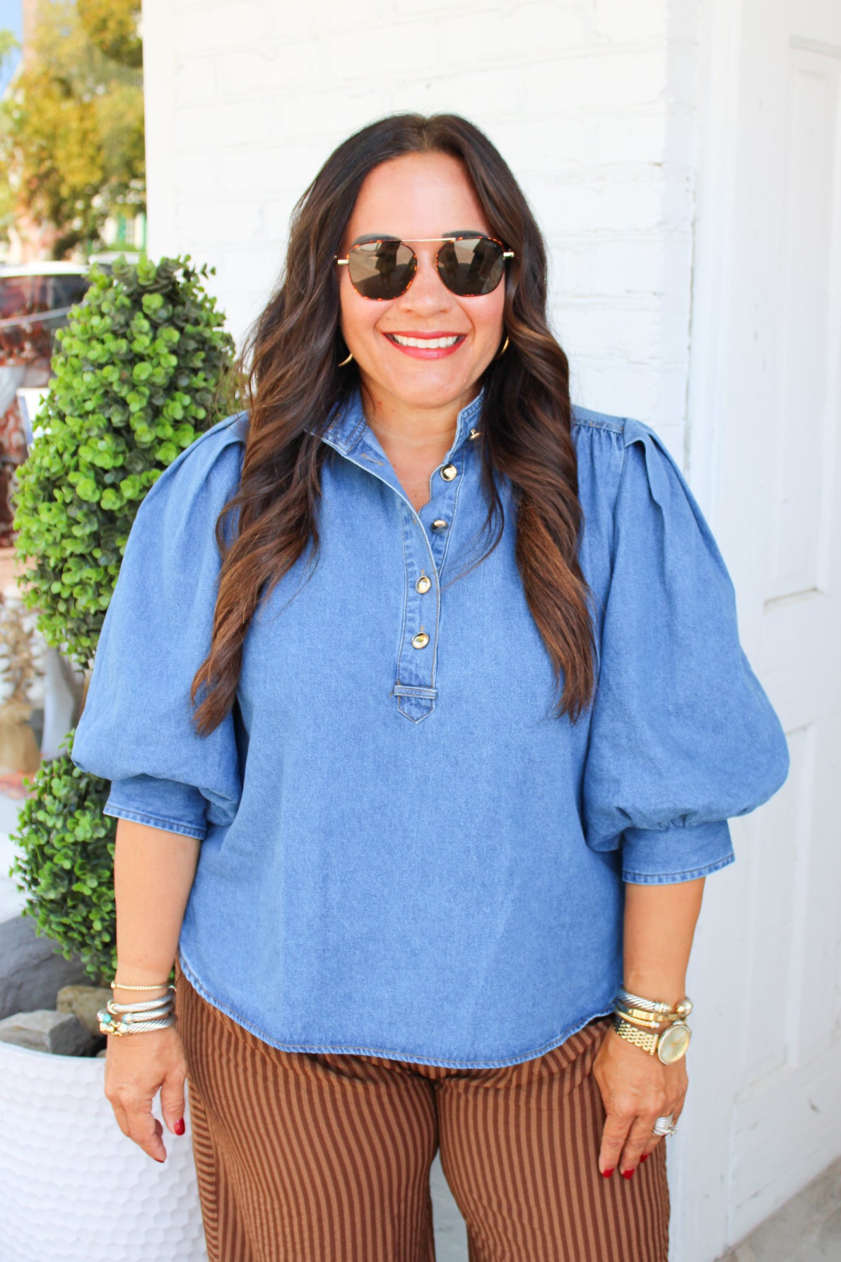 Know You Better Long Sleeve Denim Top - Denim