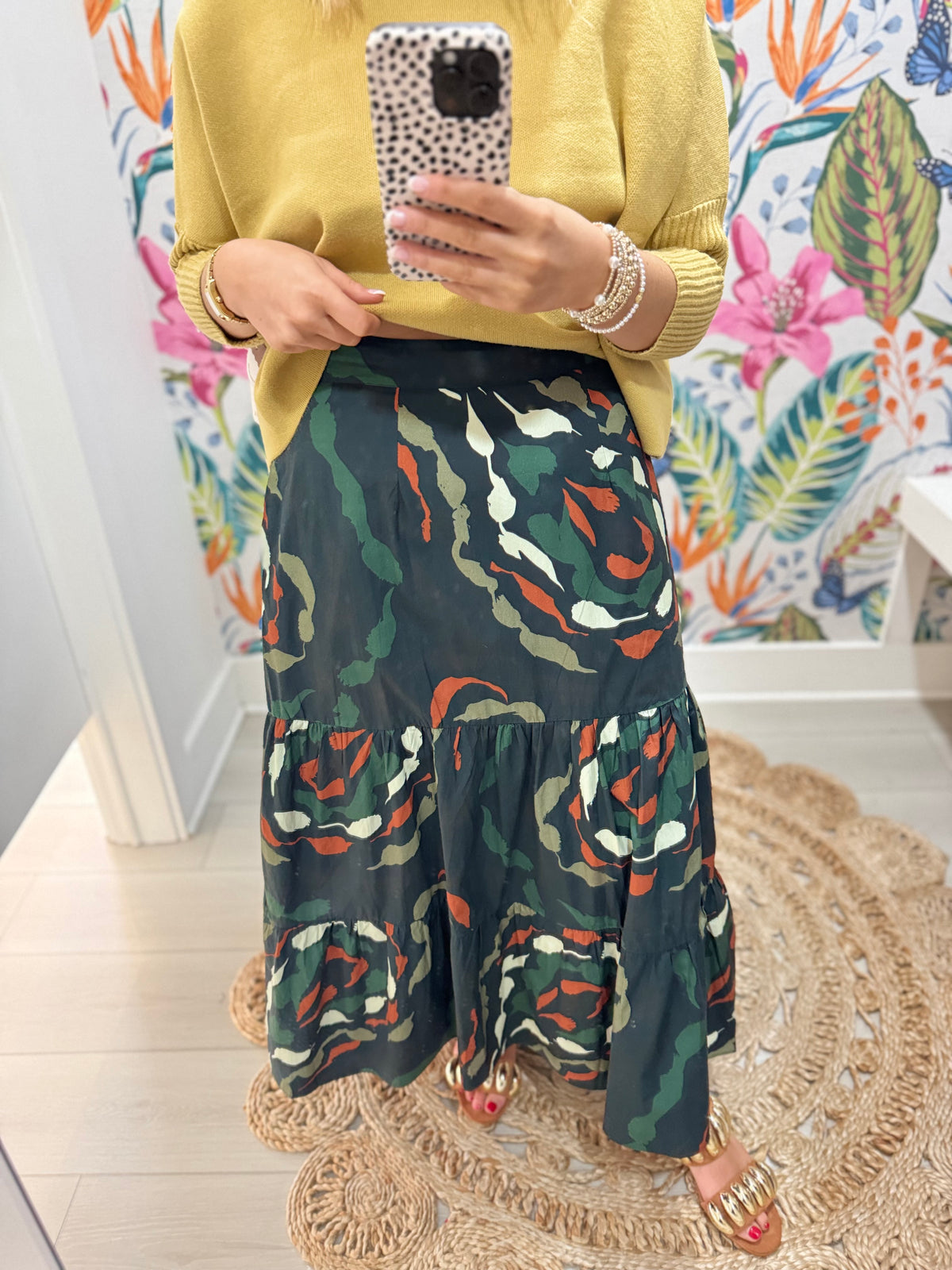 Ada Skirt in Brush Strokes | MAUDE