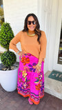 Ada Skirt in Mauve Blossoms | MAUDE