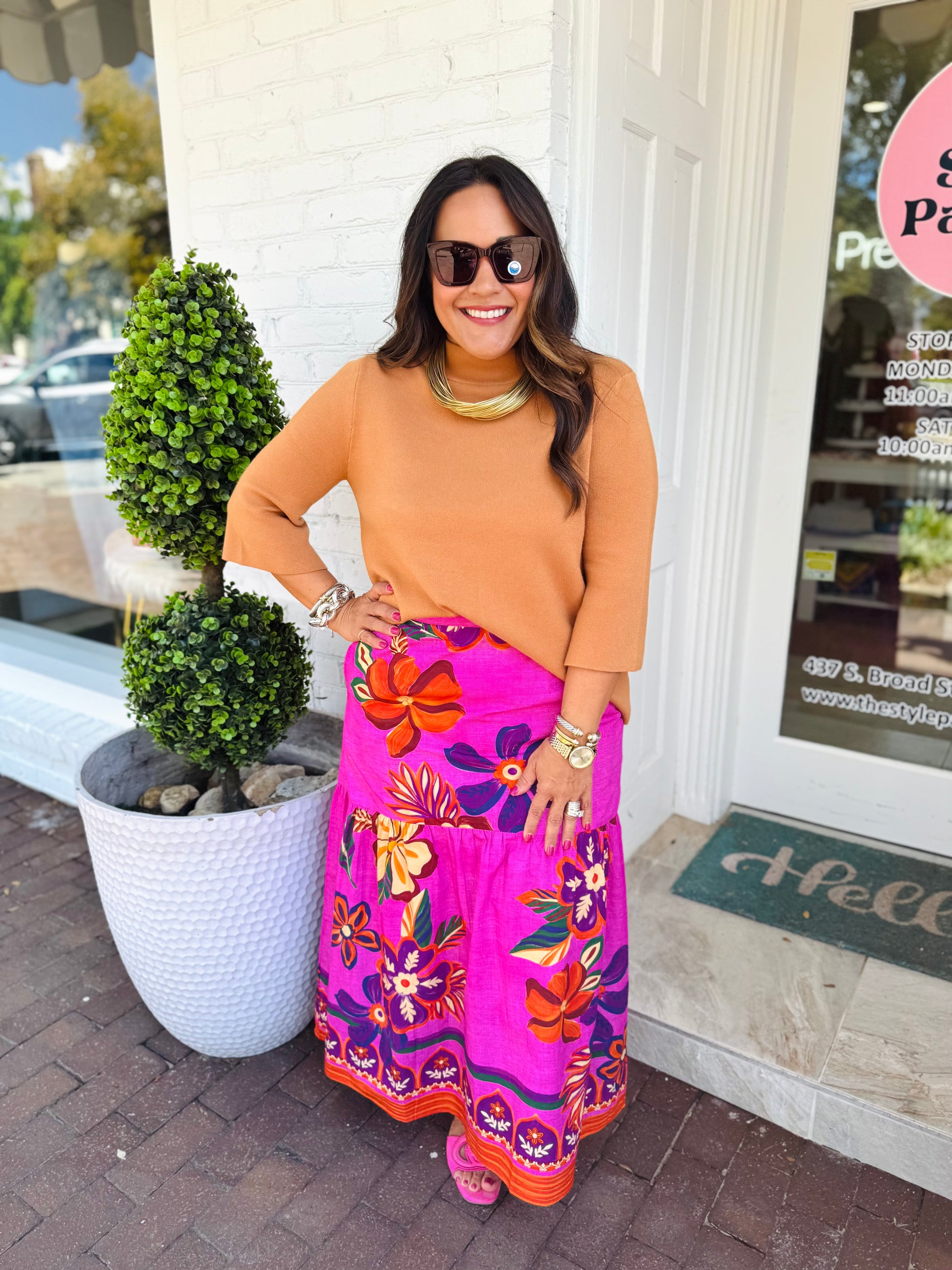 Ada Skirt in Mauve Blossoms | MAUDE