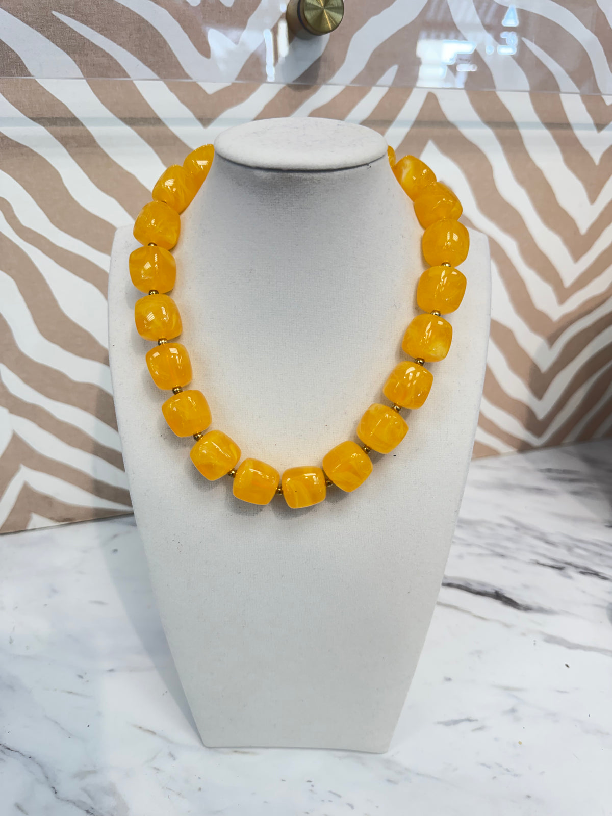 Follow the Sun Gold Square Beaded Necklace