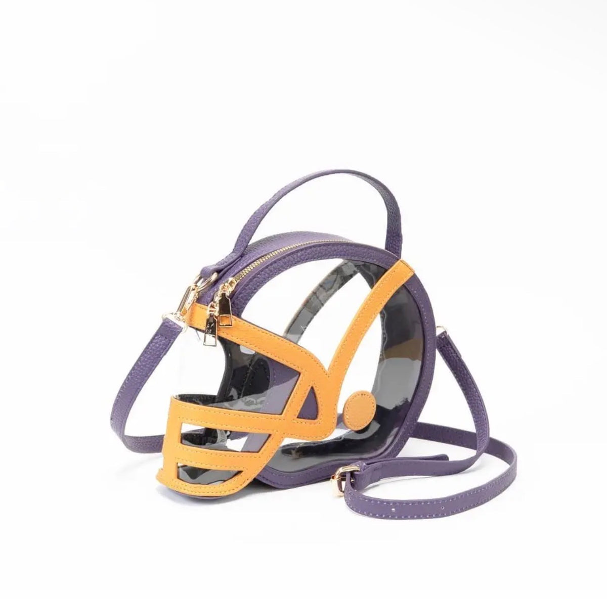 Purple & Gold Football Clear Bag