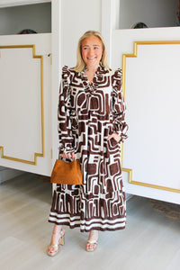Line Scooting Dress in Chocolate