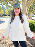 Oversized Chunky Knit Sweater in Ecru