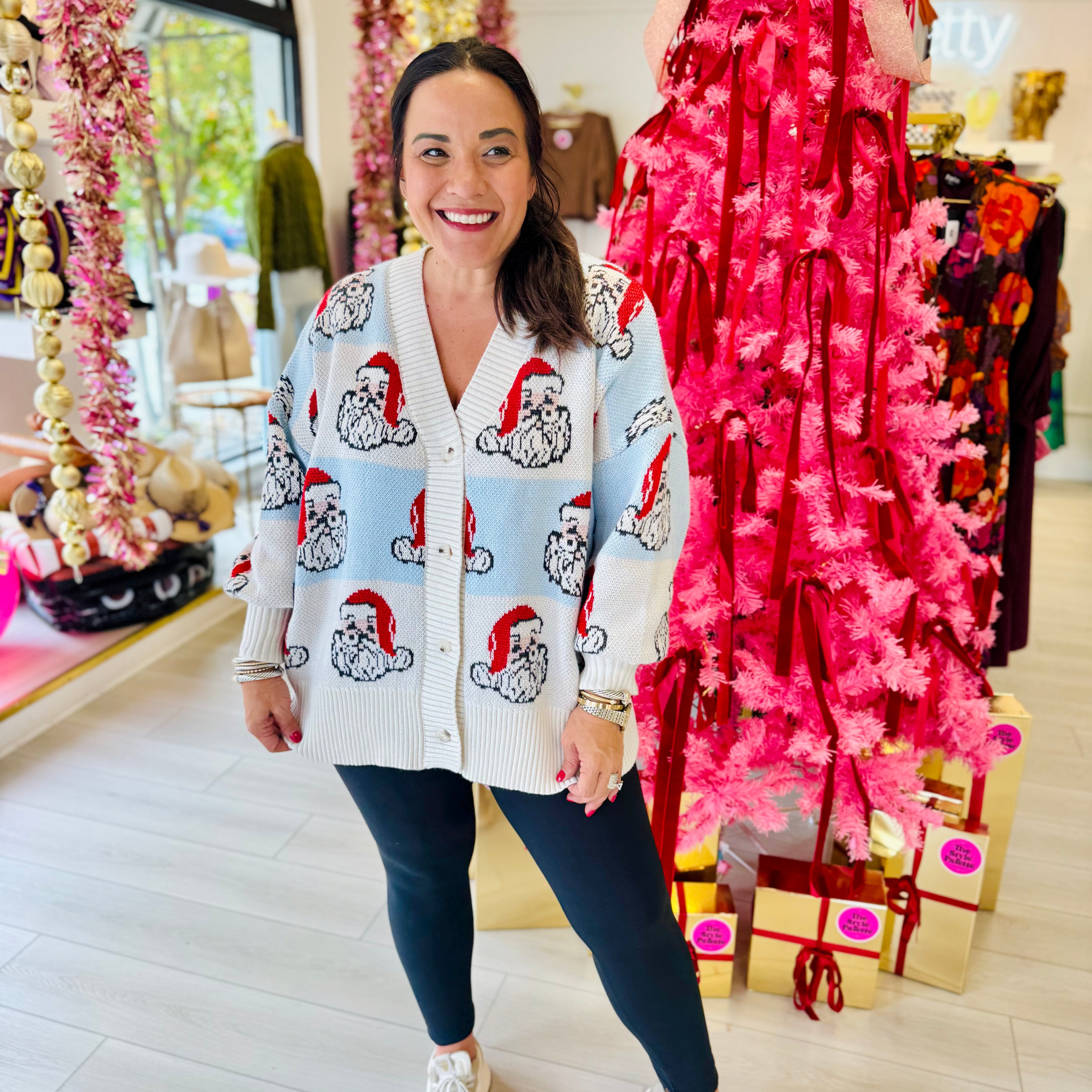 Retro Santa Oversized Cardigan