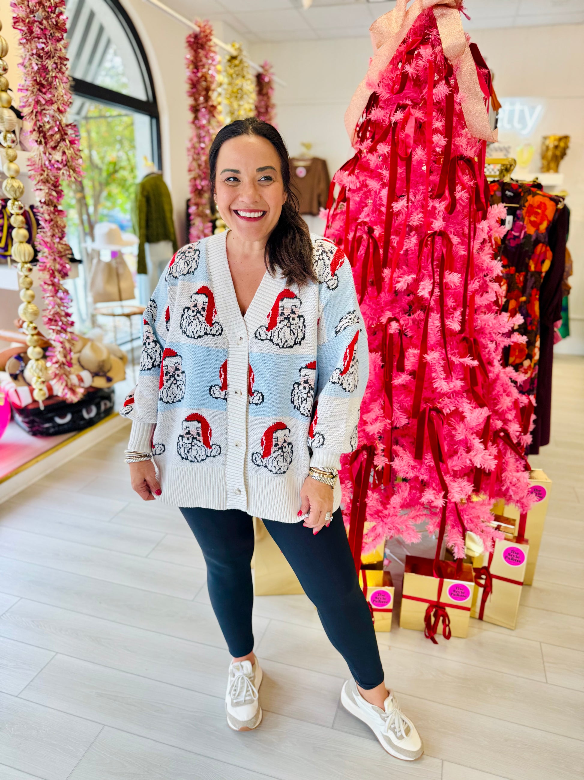 Retro Santa Oversized Cardigan