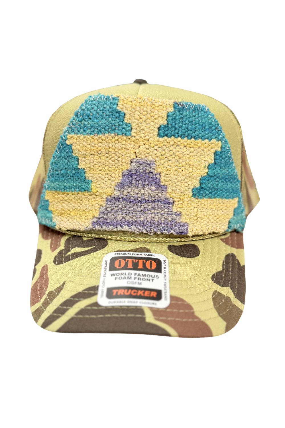 Camo Patch Trucker in Teal/Butter | ORIJINAL