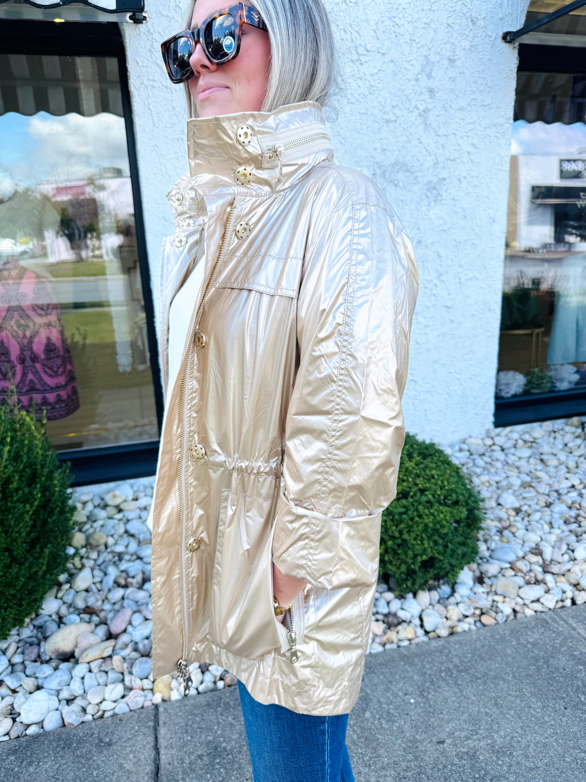 Gold Metallic Rain Jacket | ANORAK
