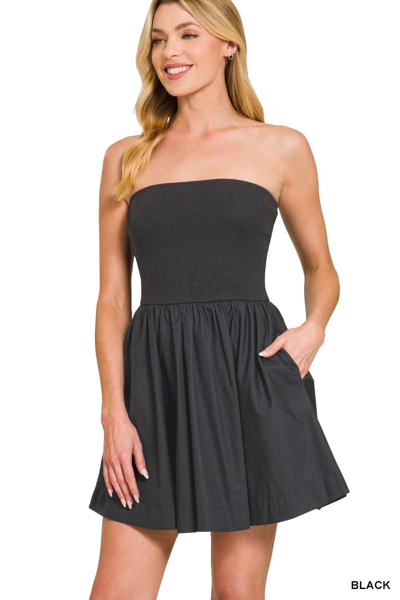 Easy Does It Tube Dress in Black | BOMB BASIC