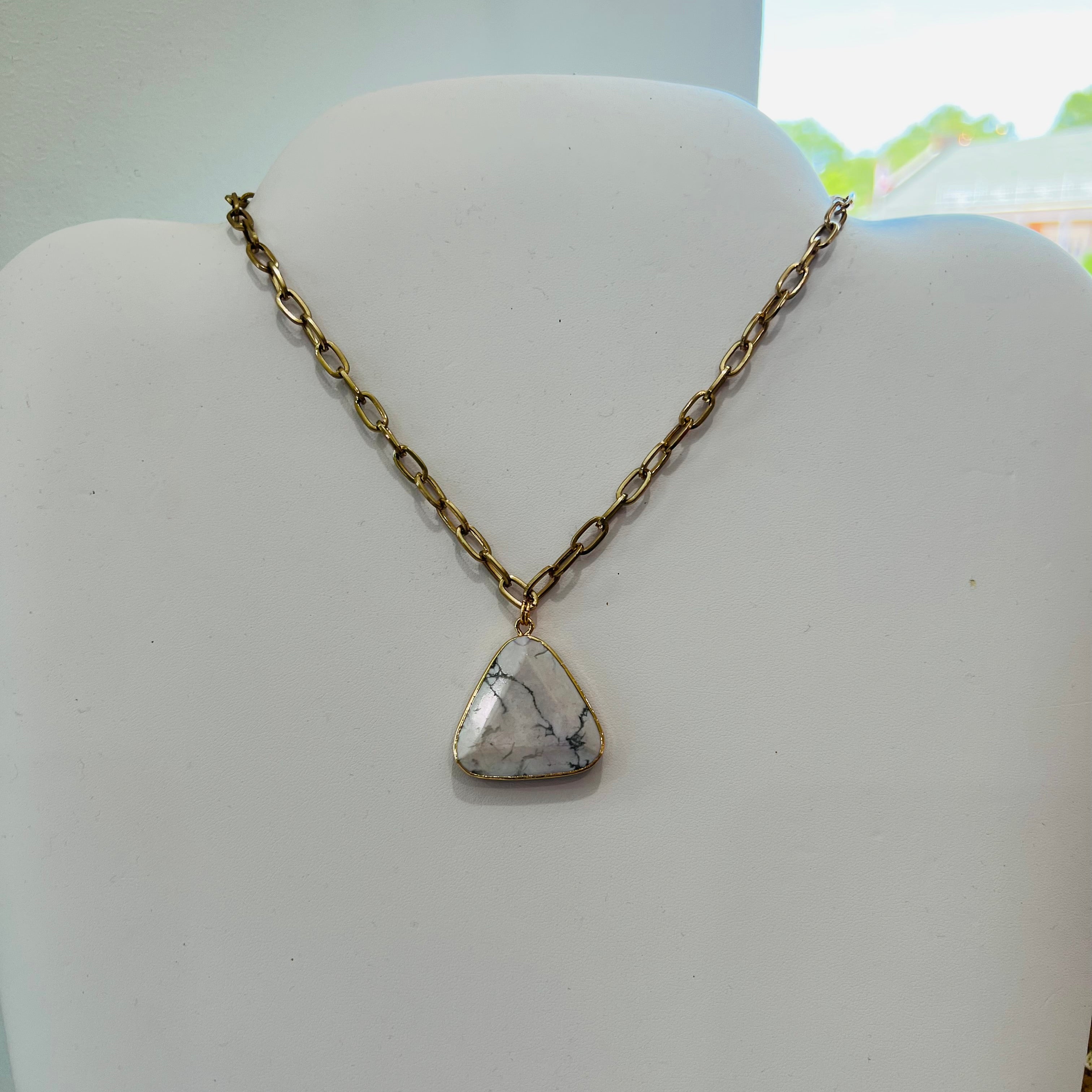 Marble Pendent Necklace/Earring Set