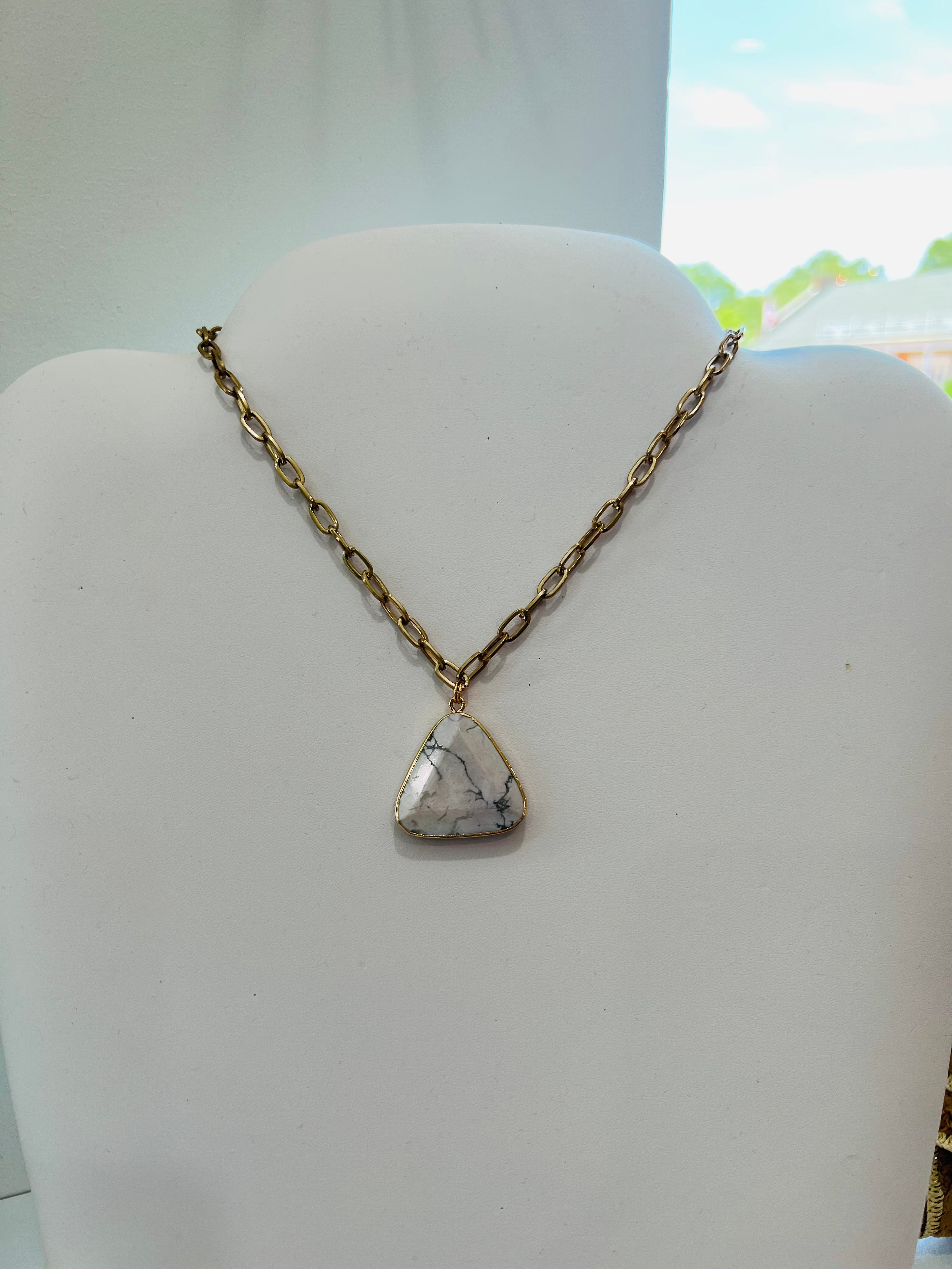 Marble Pendent Necklace/Earring Set