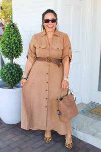 Safari Jeep Dress in Camel