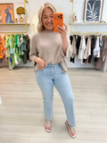 Mid Rise Raw Hem Ankle Straight Denim|VERVET