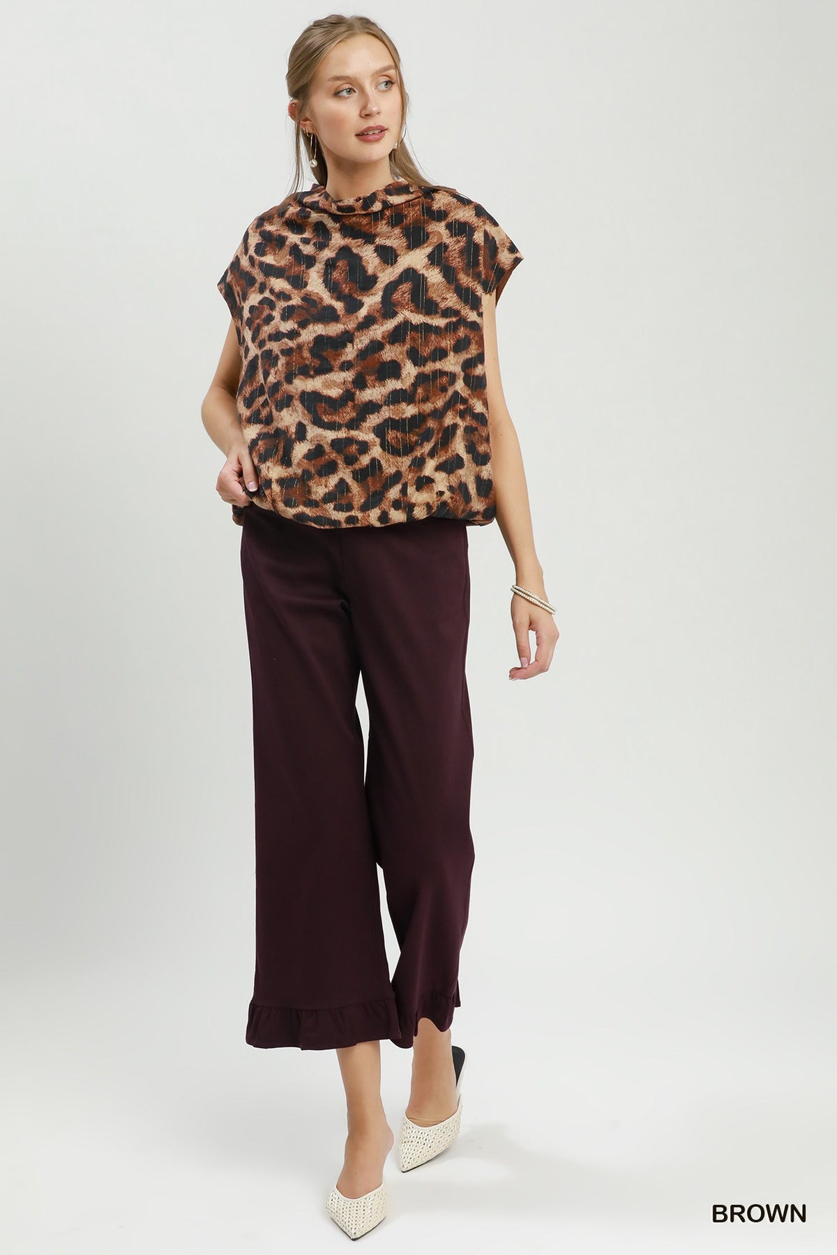 WIld About Fall Cowl Neck Top