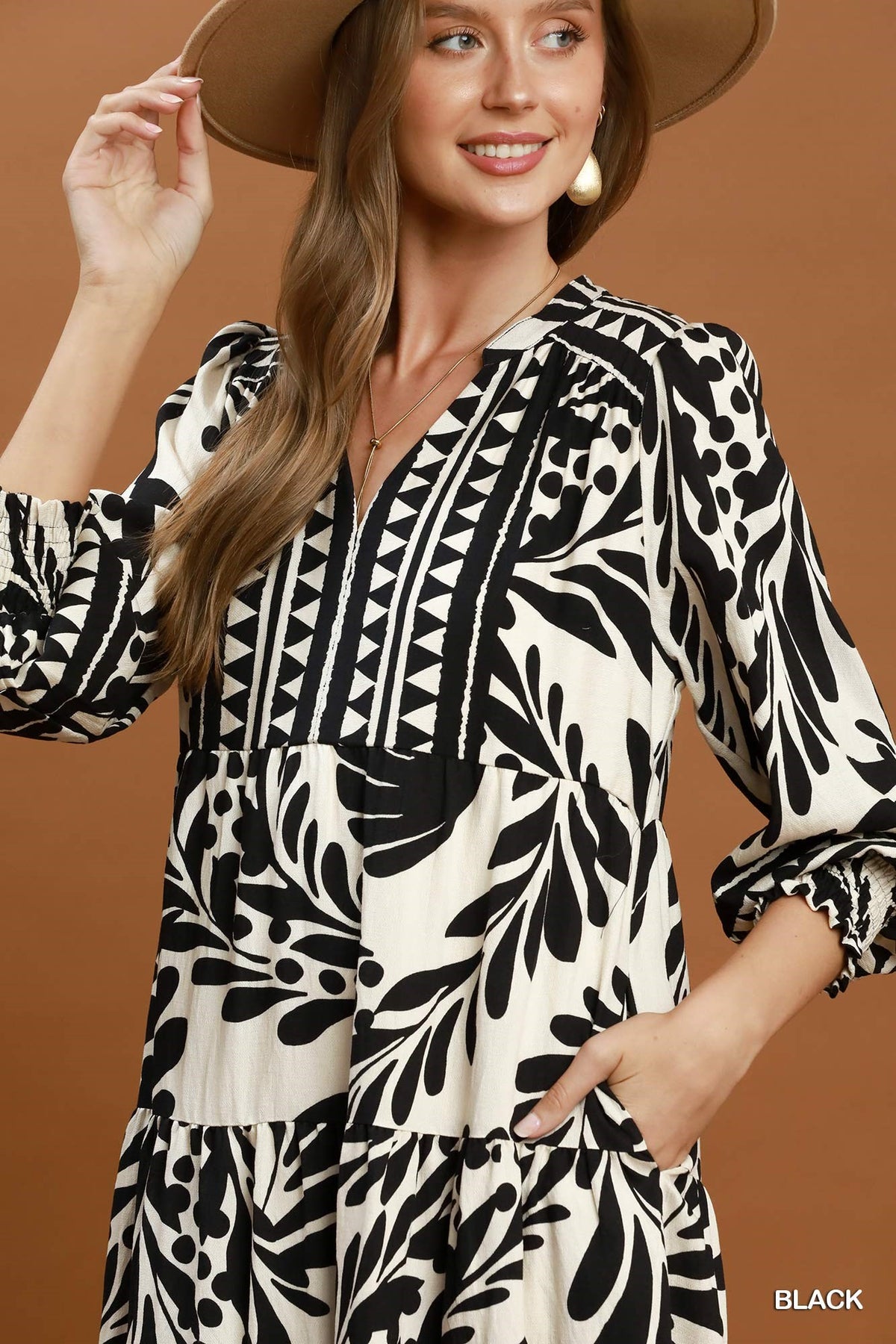 A Better Plan Black Printed Midi Dress