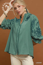 Lazy Lagoon Embroidered Blouse