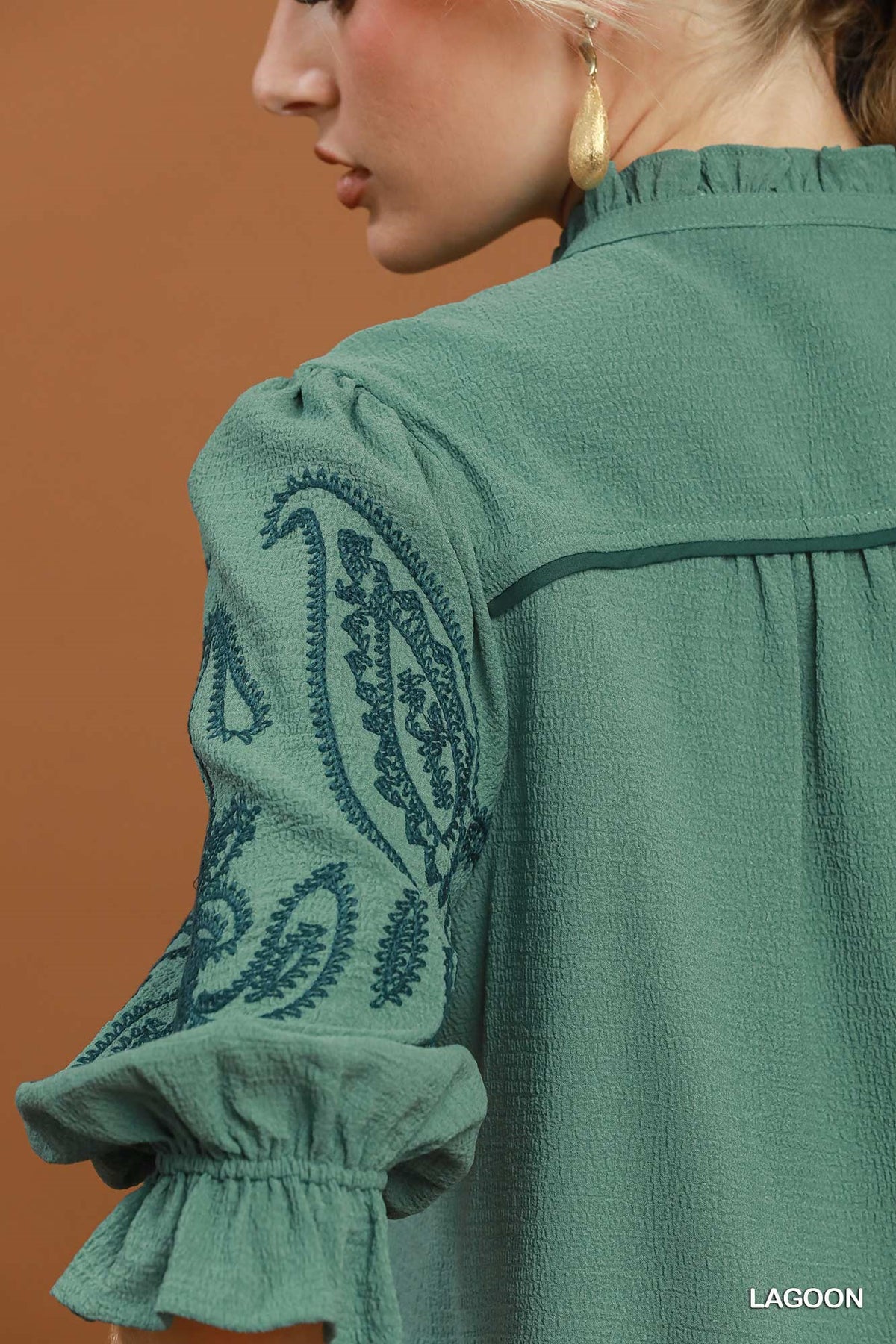 Lazy Lagoon Embroidered Blouse