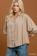 Simple Touch Blouse in Tan