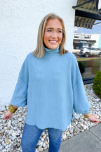 Anytime + Anywhere Mockneck Sweater in Blue
