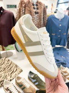 Gola Women's Torpedo Leather Trainer Off
White/Bone/Gold