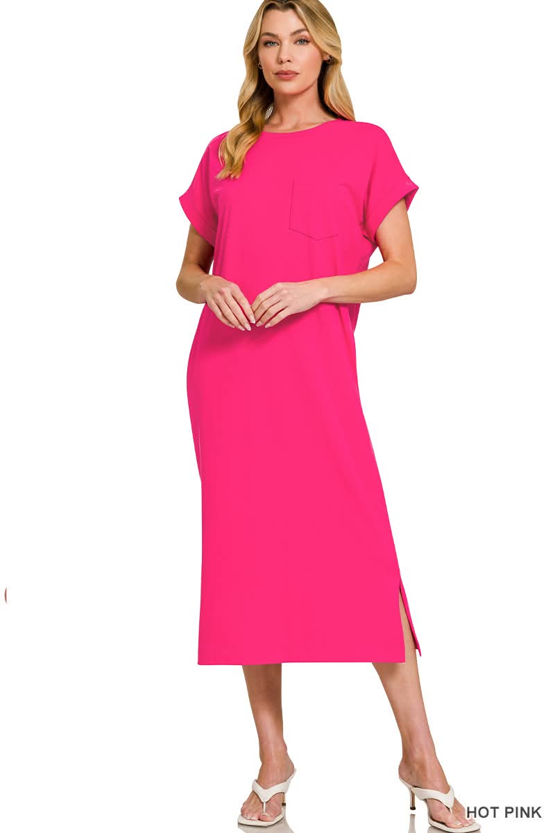 The Best Basic Dress in Hot Pink | BOMB BASIC