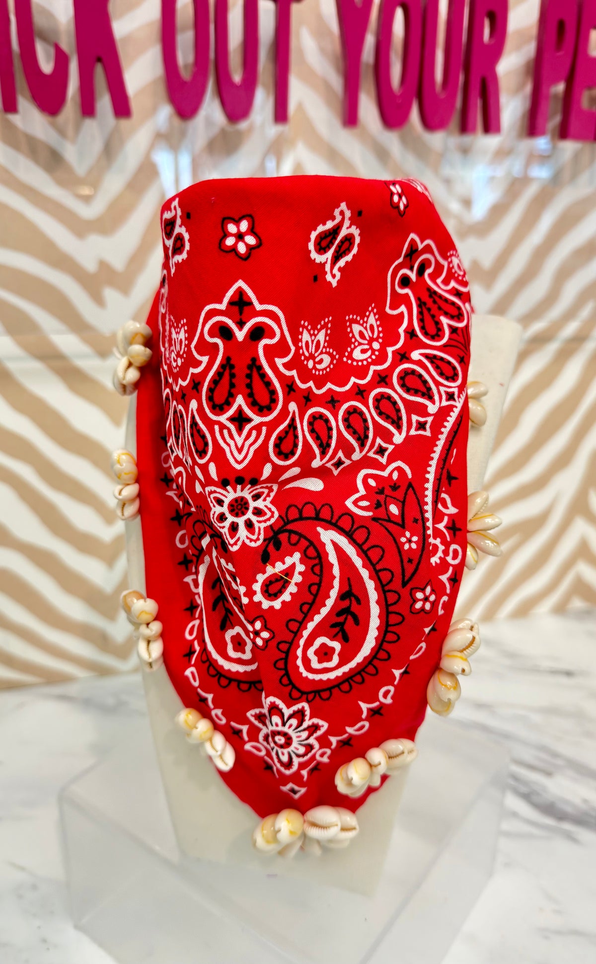 ORIJINAL Rosette Cowrie Bandana - Red