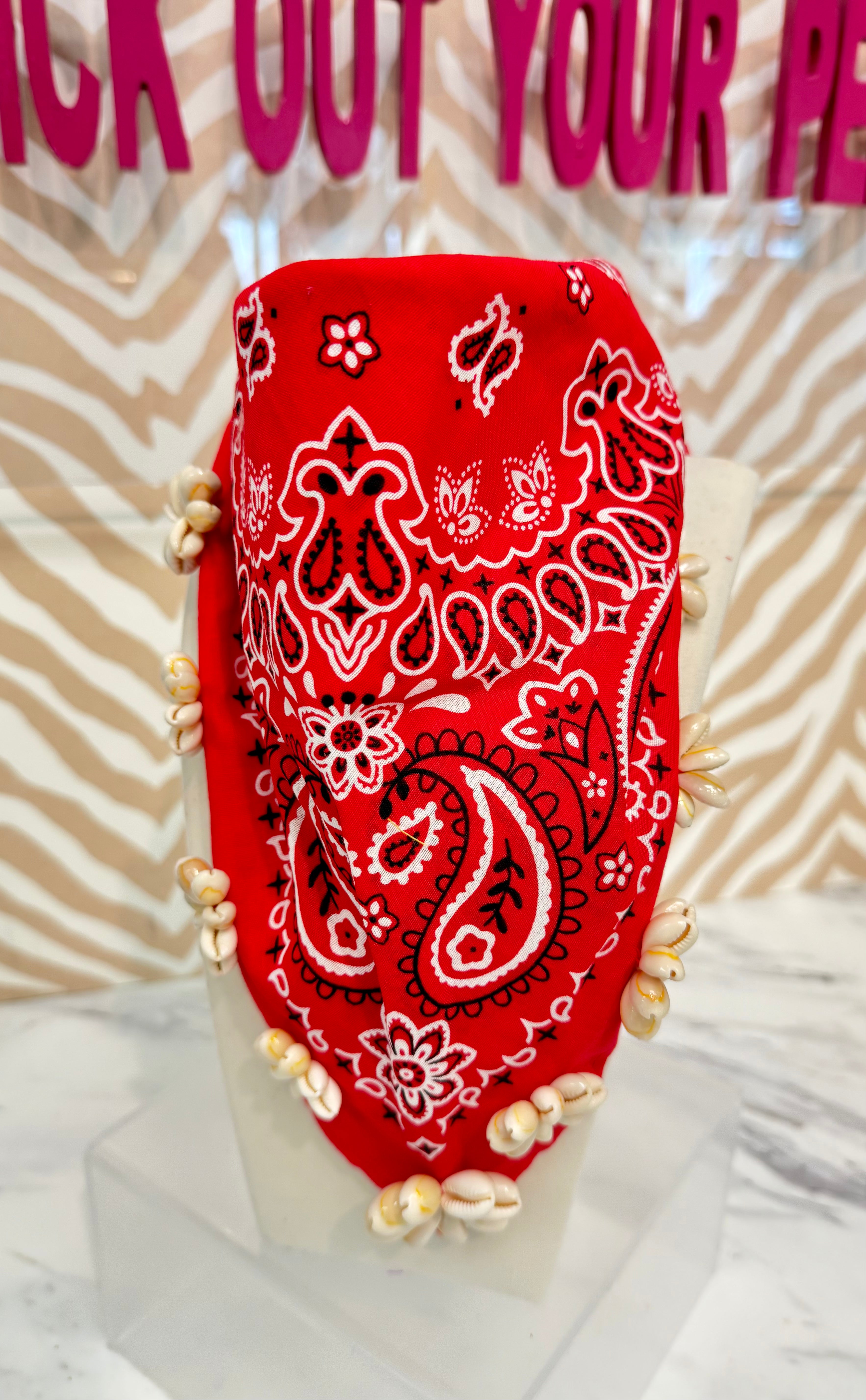 ORIJINAL Rosette Cowrie Bandana - Red
