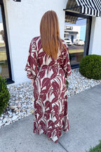 Kathryn Kimono Maxi Dress - Auburn/Cream