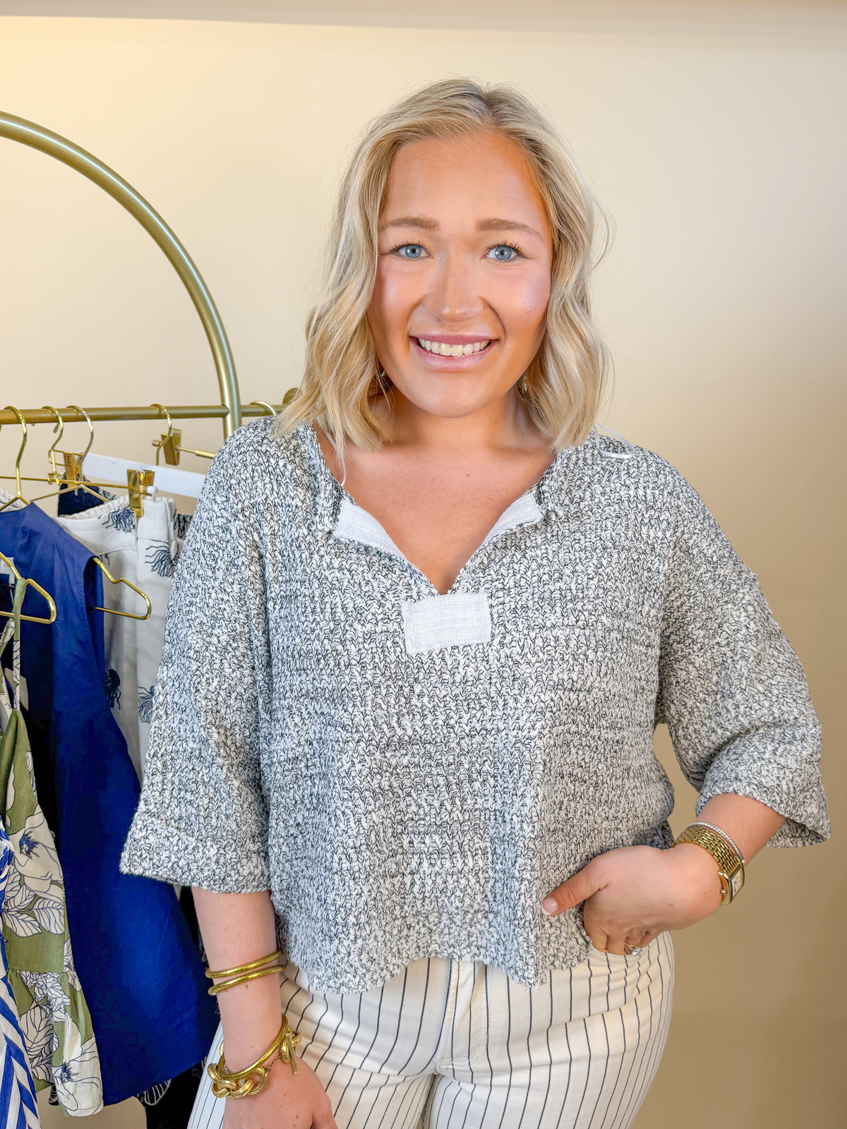 Salty Knit Sweater in Pepper Mix