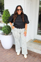 High Rise Leopard Printed Baggy Wide Vervet